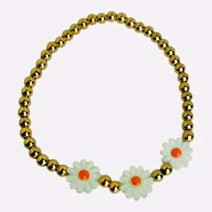 Armband 3 witte bloemen