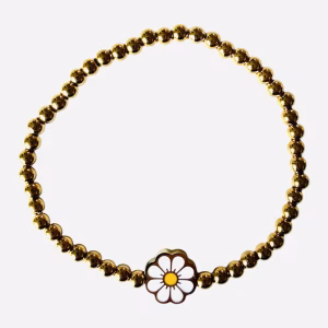 Armband met wit/gouden bloem