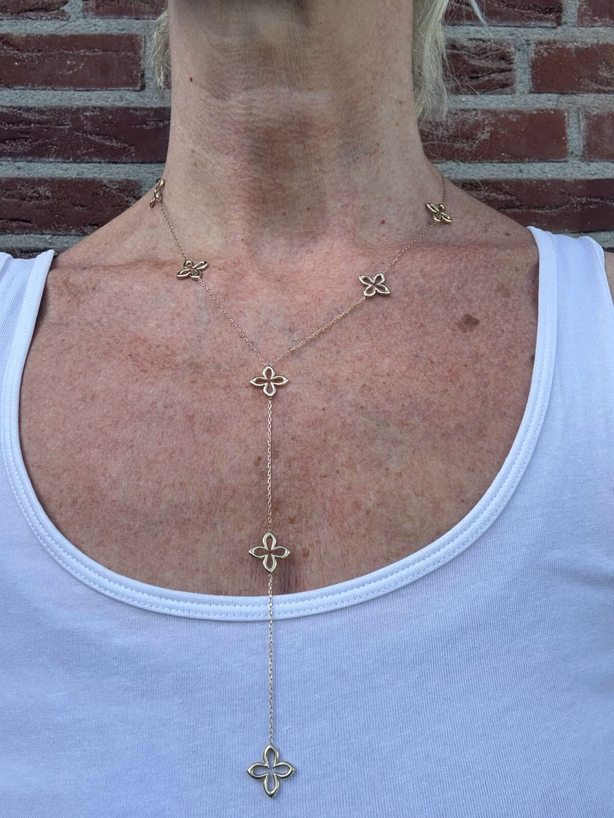 Y-ketting met klassieke geluksbloem - Afbeelding 3