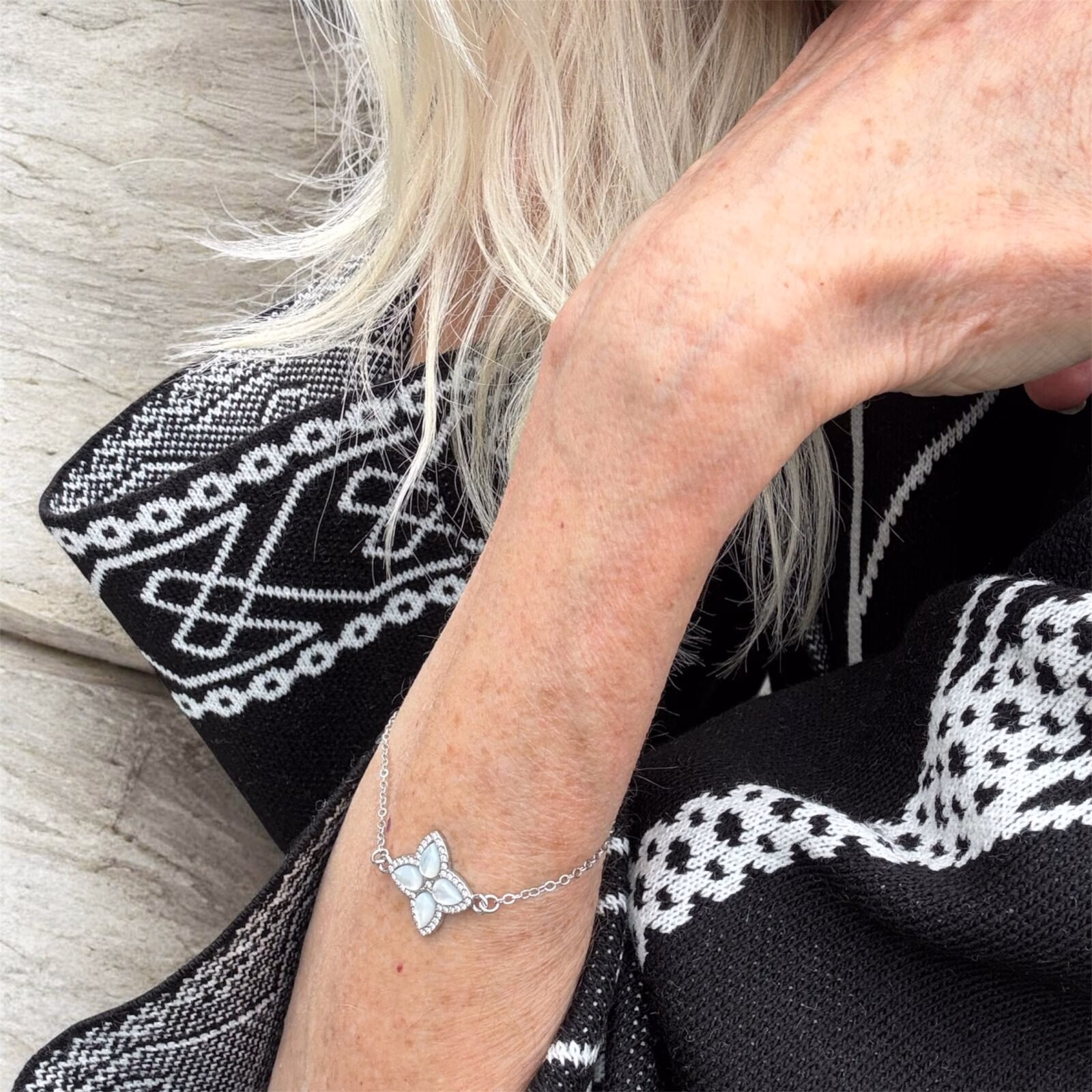 Diamanten Geluksbloem armband - Afbeelding 5