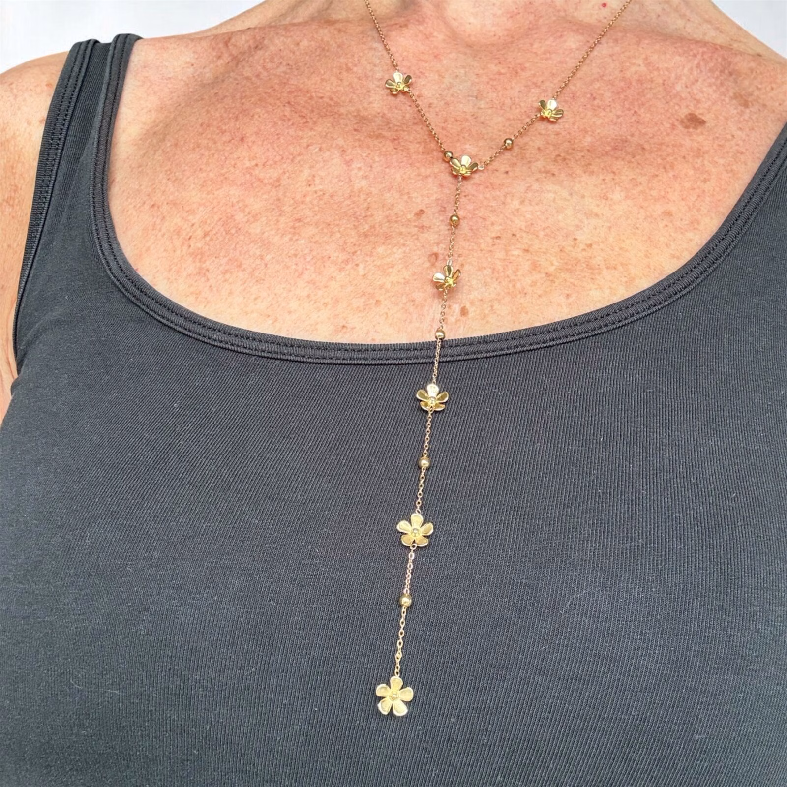 Y-ketting met bloemen - Afbeelding 3