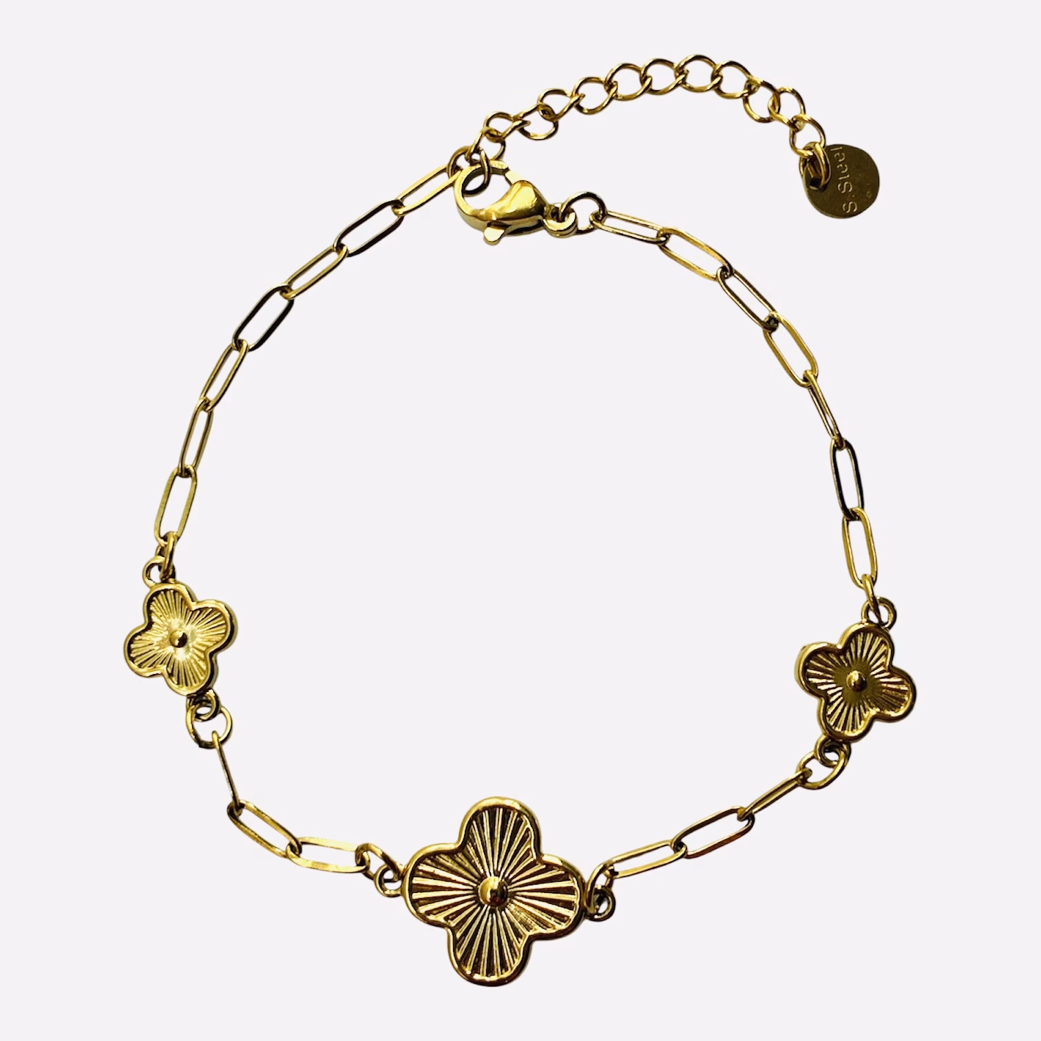 Parelmoer klavertje vier armband - Afbeelding 3