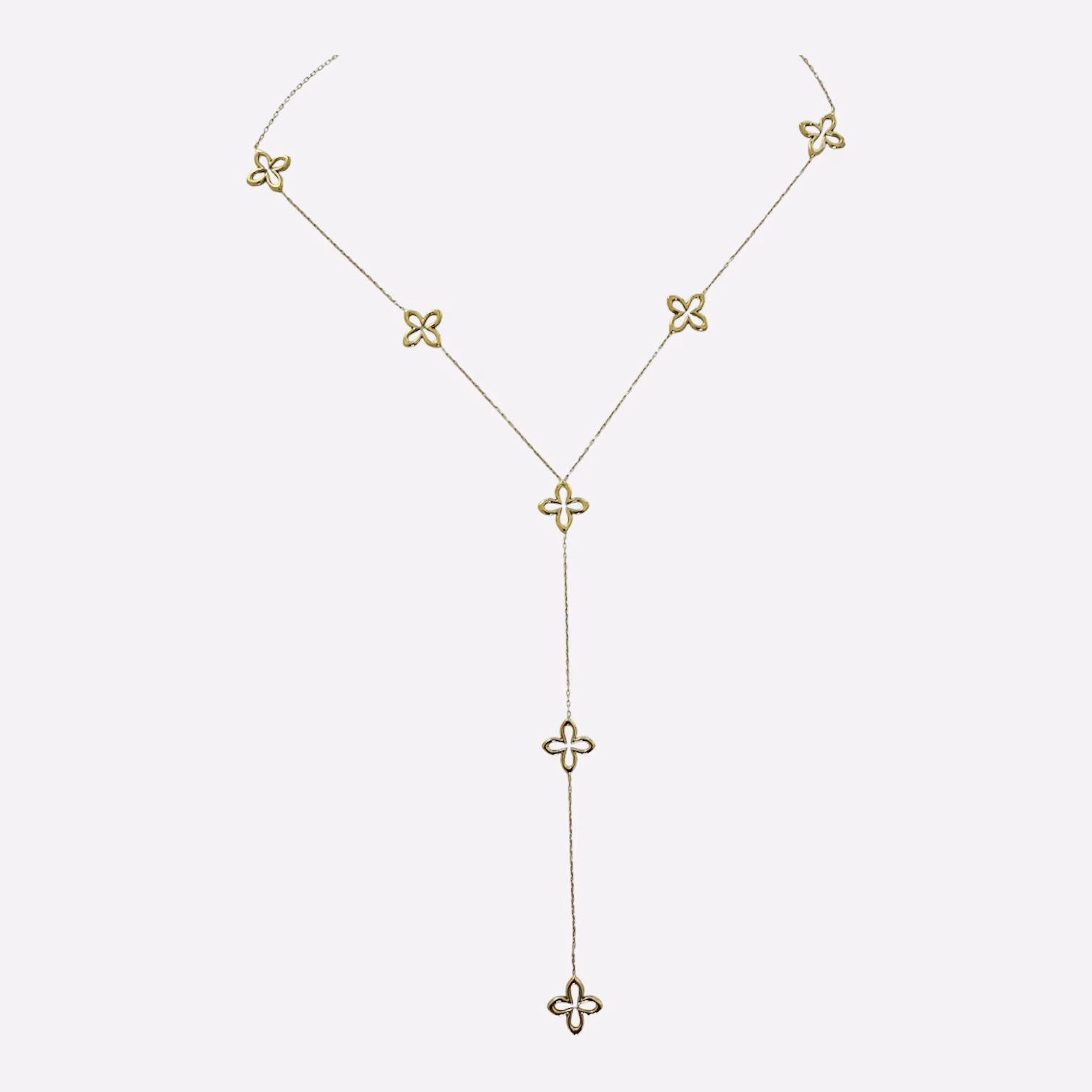 Y-ketting met klassieke geluksbloem