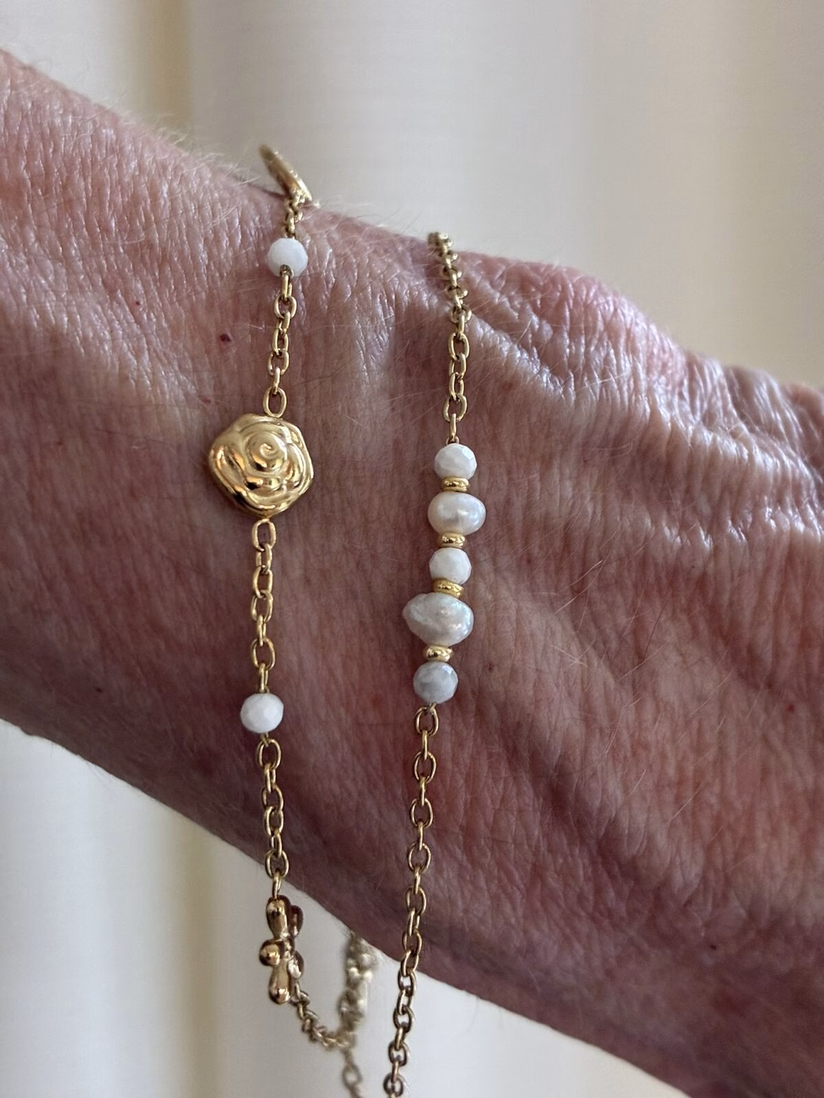 Bloem Roos Hart Kralen Layered Armband - Afbeelding 2