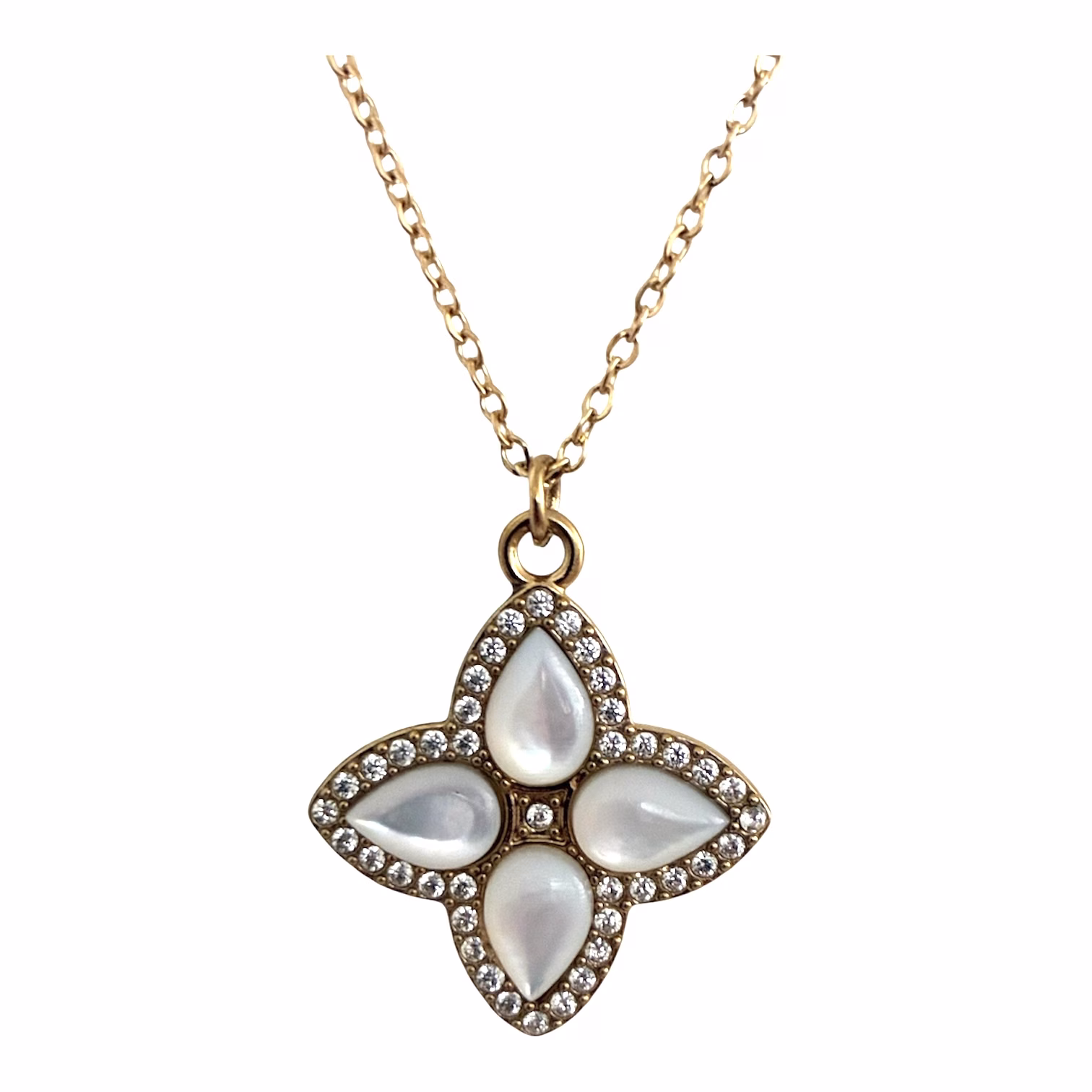 Diamanten Geluksbloem Ketting - Afbeelding 3