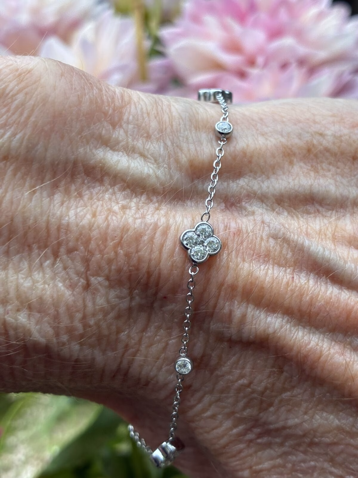 Zirkonia klaverblad armband - Afbeelding 2