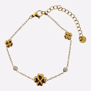 Klaverblad armband met zirkonia stippen