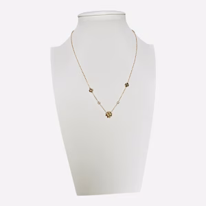 Klaverblad ketting met zirkonia stippen